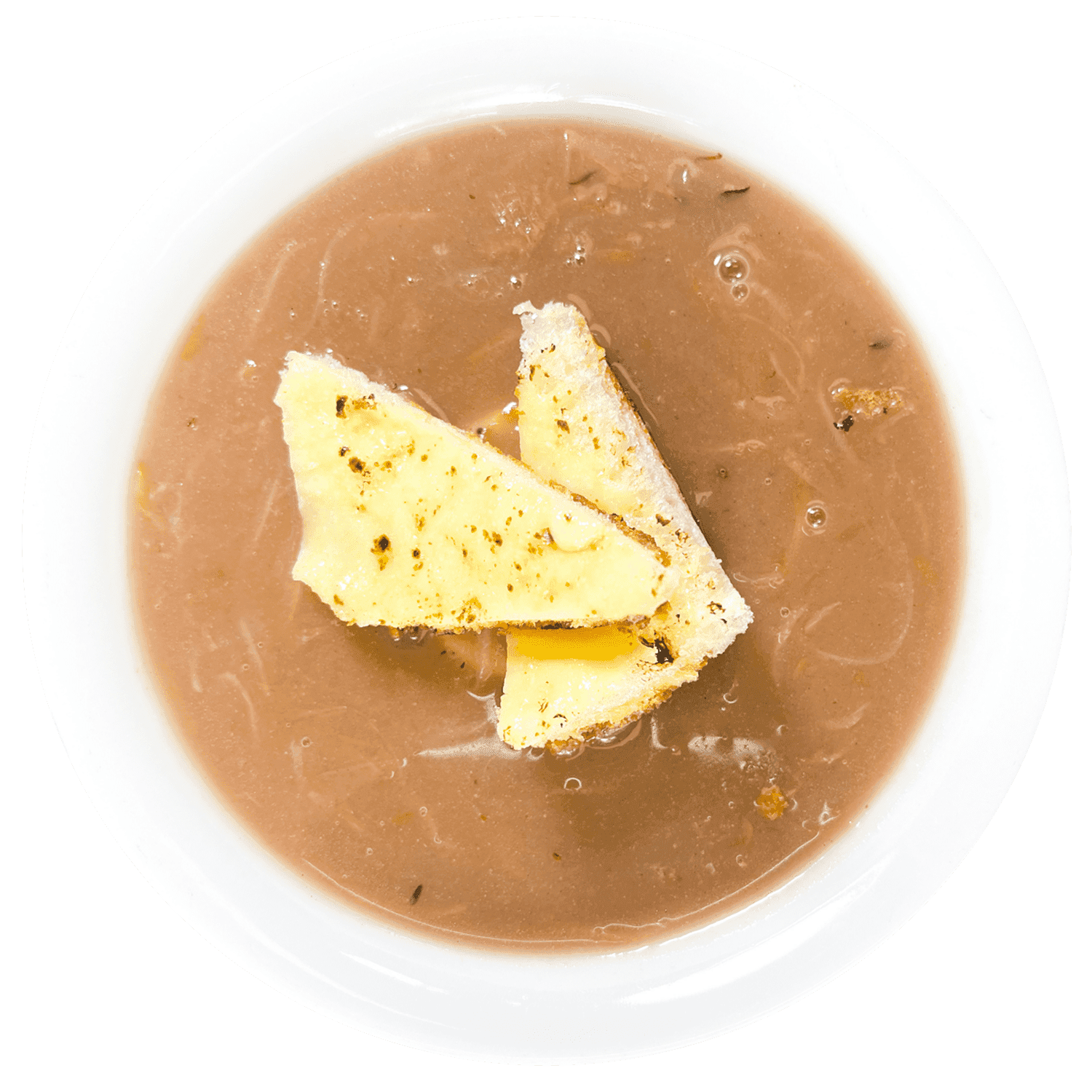 Sopa de cebolla francesa.