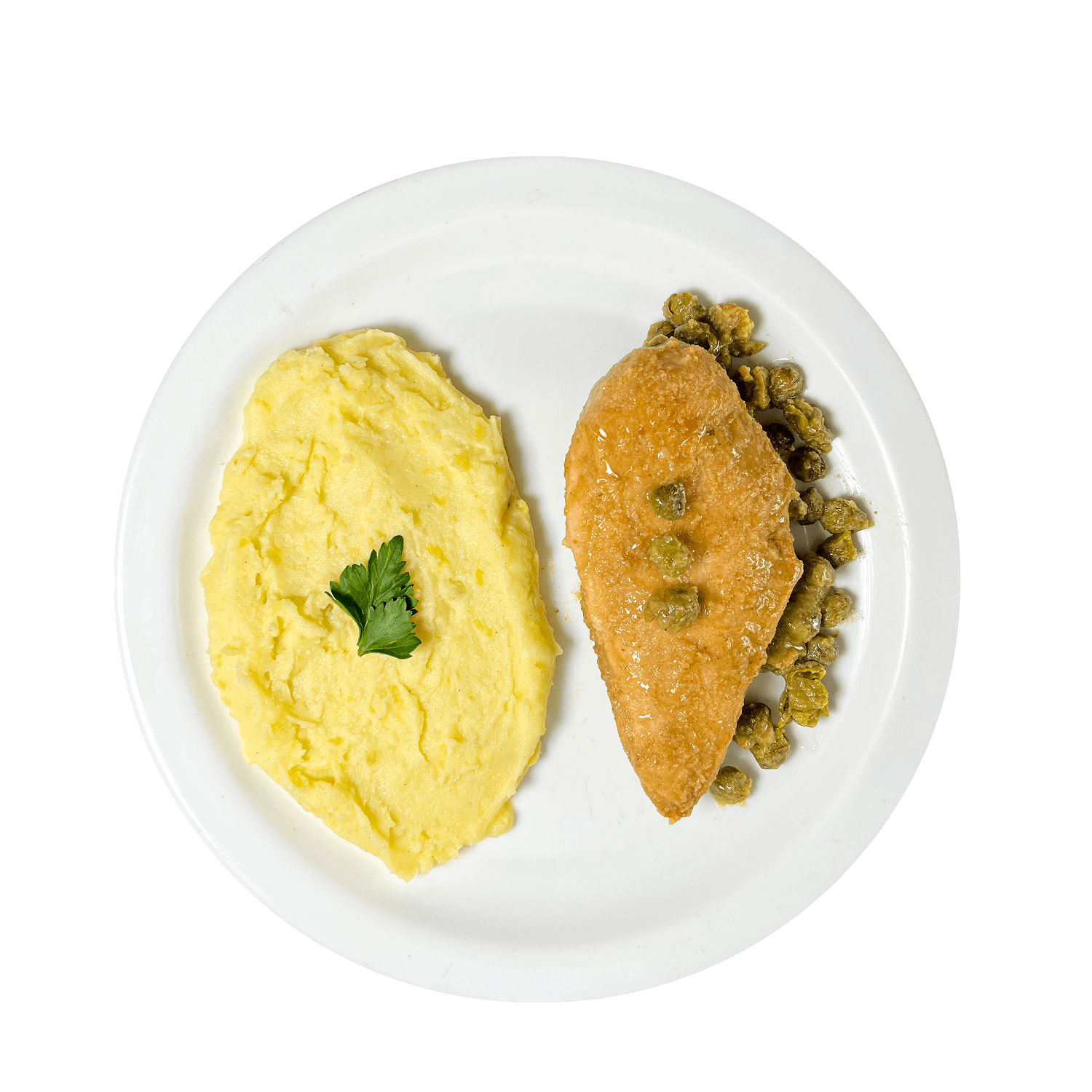 Pechuga rellena con puré de papa.